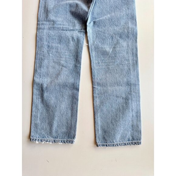 AGOLDE 90's Fall Out Light Wash Mid Rise Ripped Straight Leg Jeans, Size 23 - Picture 10 of 14